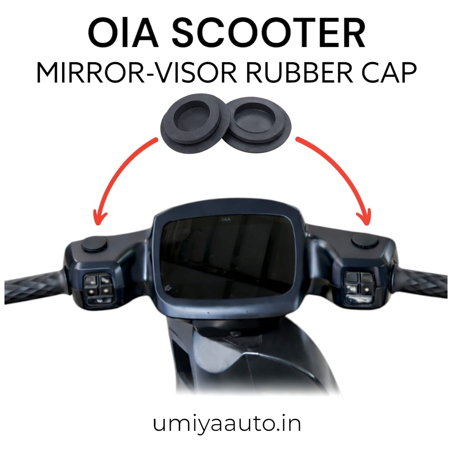 Mirror-Visor Rubber Cap for OLA S1,S1PRO GEN1/2/3, AIR (Set of 2)
